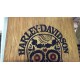 plaque harley davidson decorative en bois tete de mort mexicaine